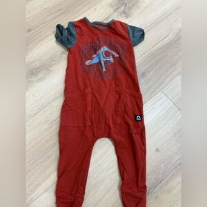 Rags to Raches Red and Gray Kids Bodysuit